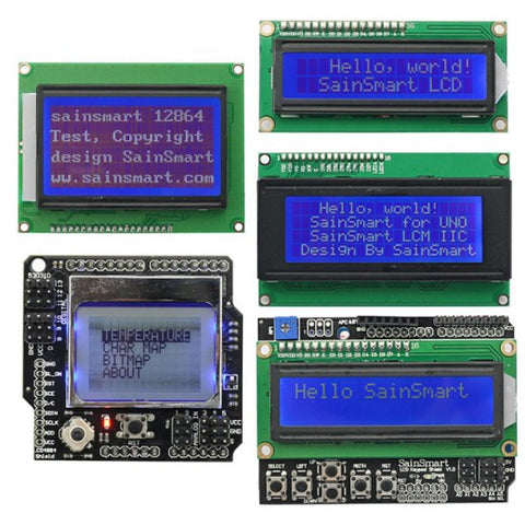 [Discontinued] SainSmart LCD4884 +12864 LCD +IIC 2004 LCD +1602 LCD Keyapad+IIC/I2C/TWI 1602 Serial LCD For Arduino UNO MEGA R3 Duemilanove