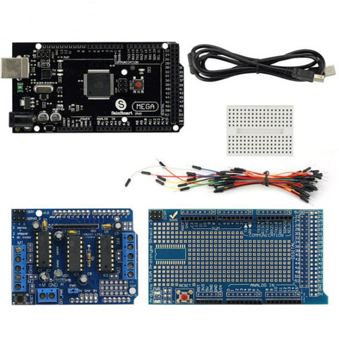 [Discontinued] SainSmart  Mega2560 R3+Prototype Shield(with Breadboard Jump Wires) + L293D Motor Drive Shield For Arduino