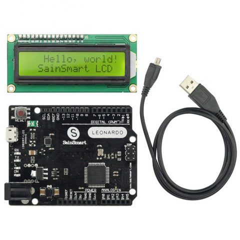 [Discontinued] Sainsmart Leonardo R3 ATMEGA32U4 + IIC LCD 1602 Screen Kit For Arduino