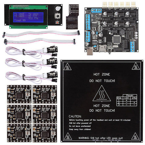 [Discontinued] Megatronics + A4988 LCD2004 Controller + Heatbed Endstop Kit For Reprap 3D Print