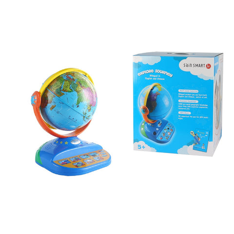[Discontinued] SainSmart Jr. 2016 NEW Explore Journey EJ-100 Geography Learn Globe with Touch Panel + Interactive Touch Pen + English Learning Book, Ideal Holiday Birthday Gift for Kids Education