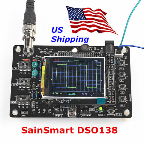 [Discontinued] SainSmart DSO138 2.4" TFT Digital Oscilloscope Kit DIY parts 1Msps +Probe