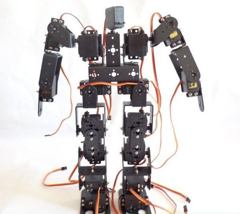 [Discontinued] SainSmart 17DOF Biped Black Educational Robot Kit with Servo Bracket Ball Bearing for Hobbyists, Robot Competition