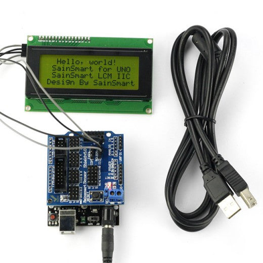 SainSmart UNO R3+ Sensor V5 + LCD2004 Yellow - Thumbnail 3