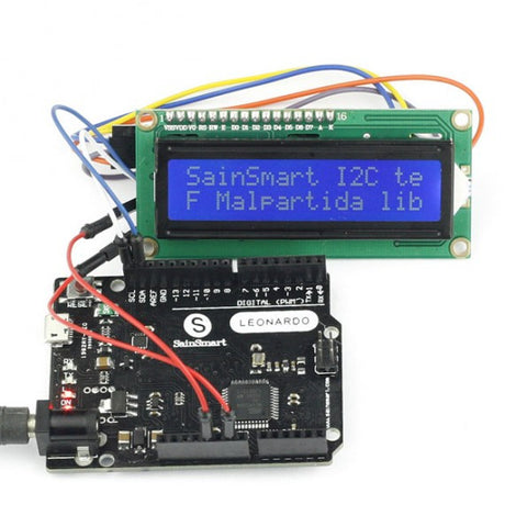 [Discontinued] SainSmart Leonardo R3 ATMEGA32U4 + IIC LCD 1602 +USB Cable Kit For Arduino