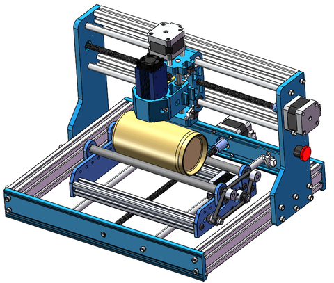 Laser Rotary Roller, Laser Engraver Y-Axis Rotary Roller Engraving Module for Cylindrical Objects, Compatible with Most Kinds of CNC Laser Cutter