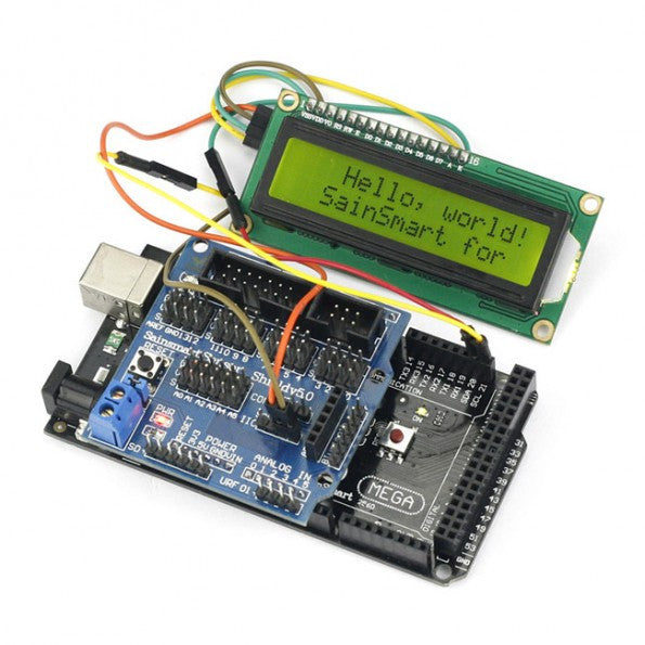 SainSmart Mega2560 R3 with Sensor Shield V5 and IIC 1602 Display - Thumbnail 3