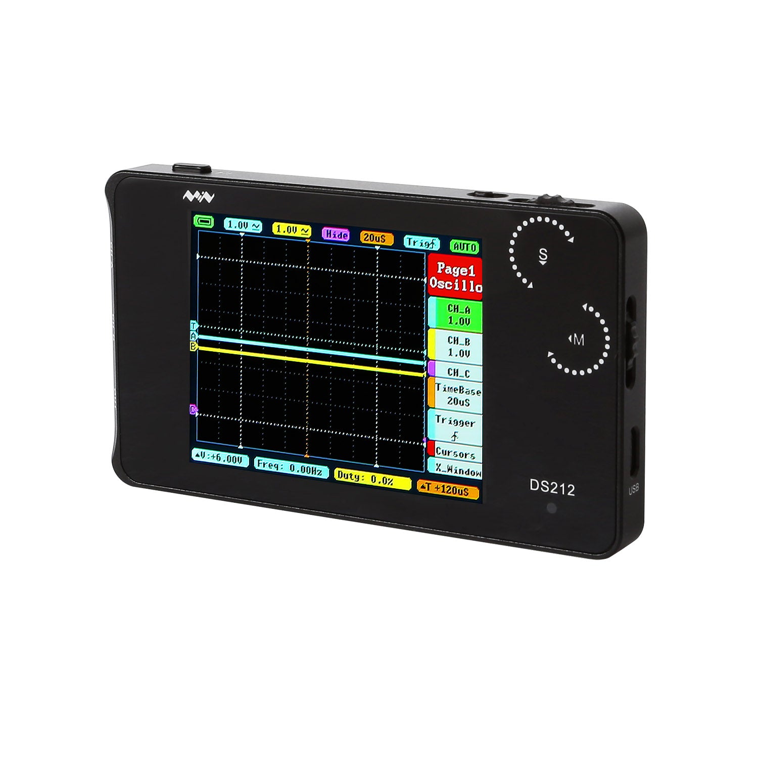 DS212 2-Channels Handheld Mini Digital Storage Oscilloscope