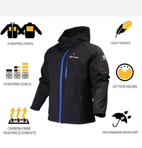 [Discontinued] SainSmart x ORORO Men's Heated Jacket with Detachable Hood and Battery Pack
