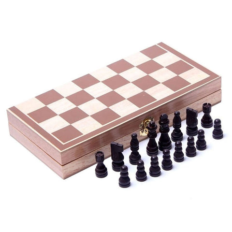 [Discontinued] SainSmart Jr. Sparkle Wooden Chess with Board Storage and Foldable Board White Christmas gift