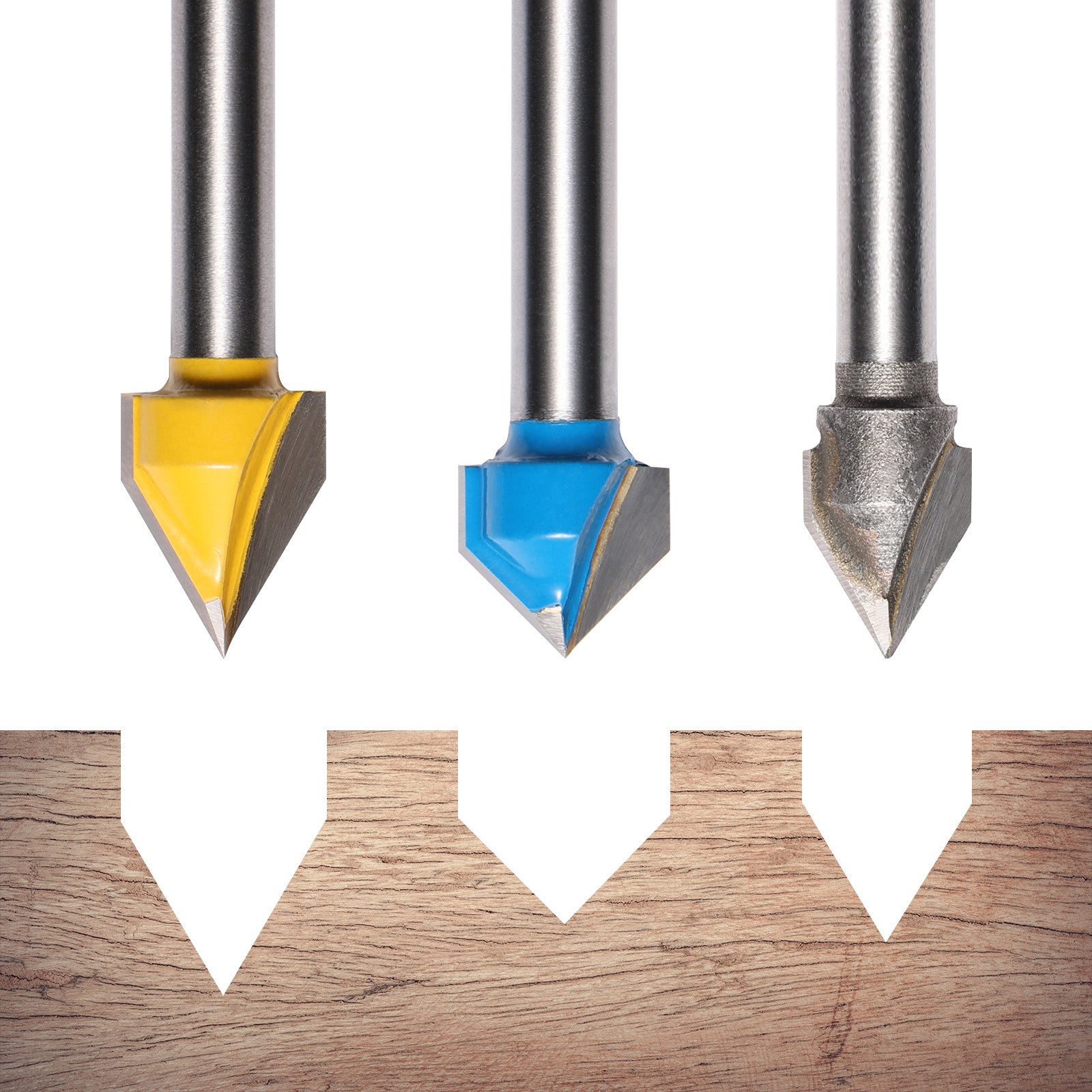 Genmitsu VG03A 1/4'' V Grooving Router Bit Set | SainSmart