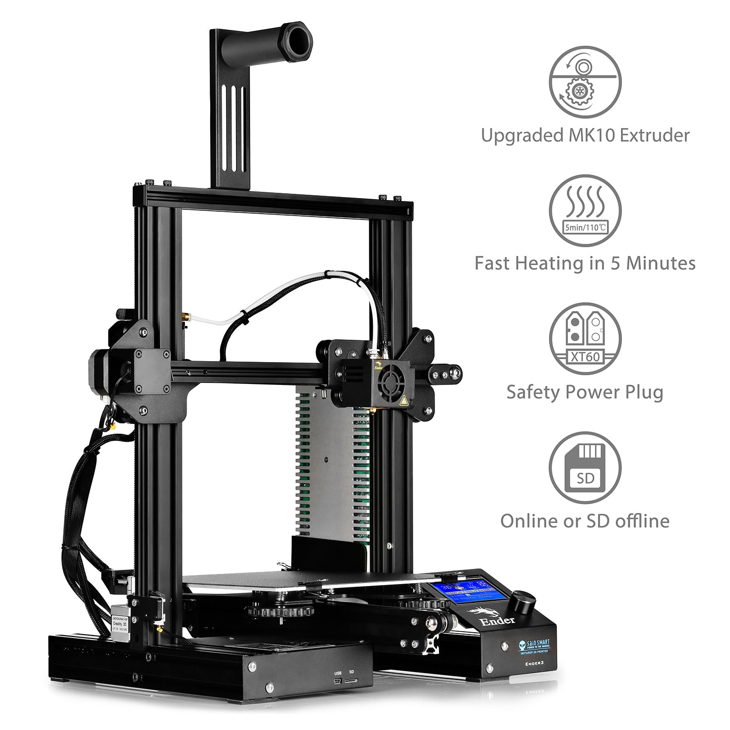 SainSmart Creality3D Ender-3 3D Printer | Print Size 8.7 x 8.7 x