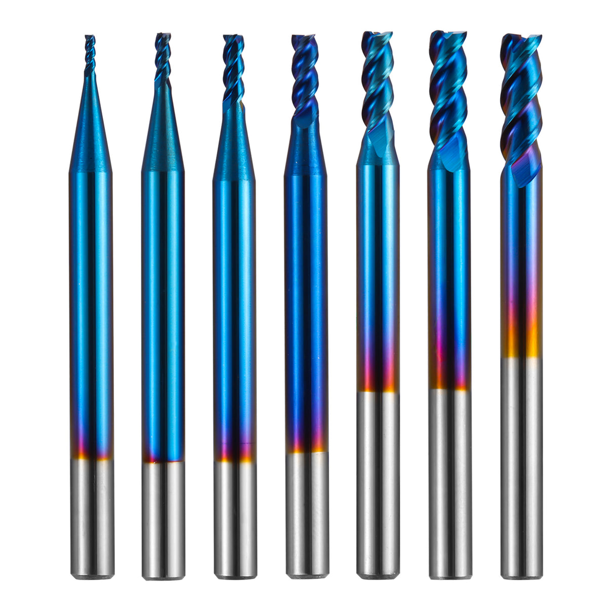 JIANXING 3-Pack 2mm Carbide Square End Mill – 3-Flute, DLC Coating, 45° Helix, HRC 55, For Aluminum, Copper, Wood & Plastics (50mm Length, 4mm Shank)
