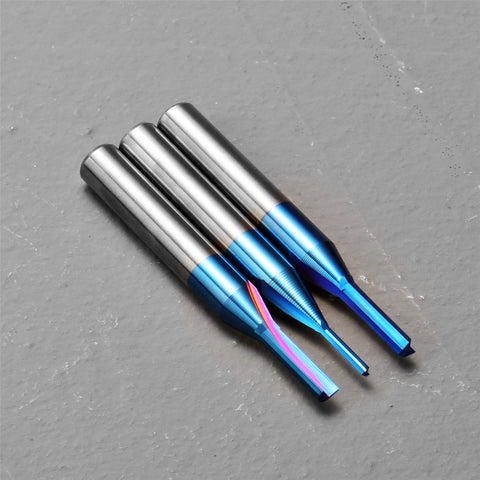 SR03A, 1/4'' Shank, Straight Plunge,Trimming Cutter, Double Flute Straight Bits, 3PCS